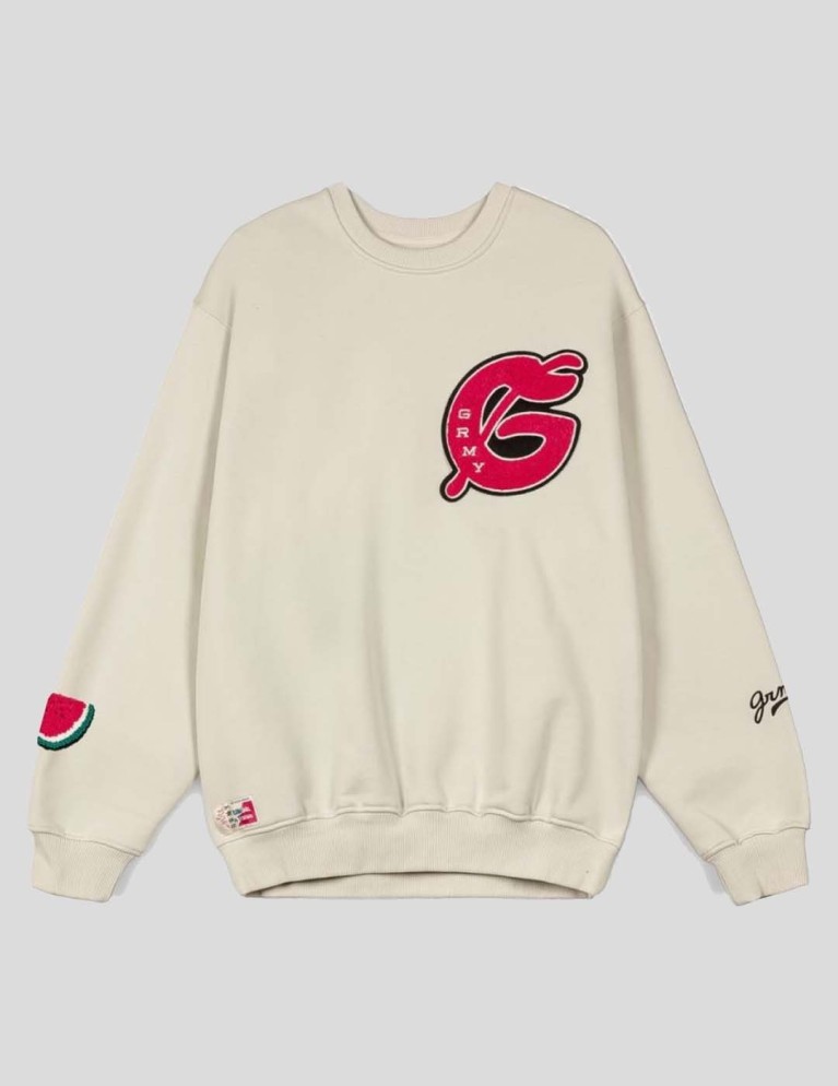 Sudadeira GRIMEY nablus vintage crew white